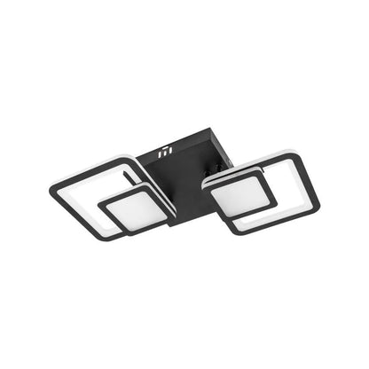 Lustra LED cu telecomanda BALANS 44W, 2 Patrate, lumina Rece/Calda/Neutra, Dimabila, Negru