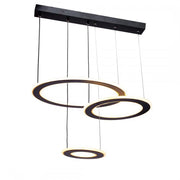 Lustra LED suspendata cu telecomanda BIANCA 99W, 3 Cercuri, lumina Rece/Calda/Neutra, Dimabila, Negru, Inaltime Reglabila