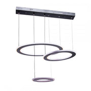 Lustra LED suspendata cu telecomanda BIANCA 99W, 3 Cercuri, lumina Rece/Calda/Neutra, Dimabila, Negru, Inaltime Reglabila