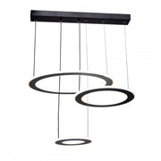 Lustra LED suspendata cu telecomanda BIANCA 99W, 3 Cercuri, lumina Rece/Calda/Neutra, Dimabila, Negru, Inaltime Reglabila