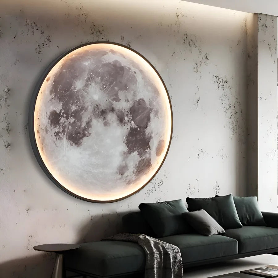 Aplica LED Decorativa Luna 83W Diametru 120CM Lumina Rece/Neutra/Calda Black