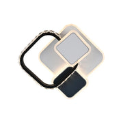Lustra LED cu cristal GELLA 48W,  Patrata, lumina Rece/Calda/Neutra, Alb Negru