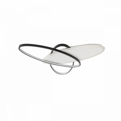 Lustra LED cu telecomanda LIGURIA 77W, 3 Ovale, lumina Rece/Calda/Neutra, Dimabila, Negru Alb
