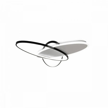 Lustra LED cu telecomanda LIGURIA 77W, 3 Ovale, lumina Rece/Calda/Neutra, Dimabila, Negru Alb