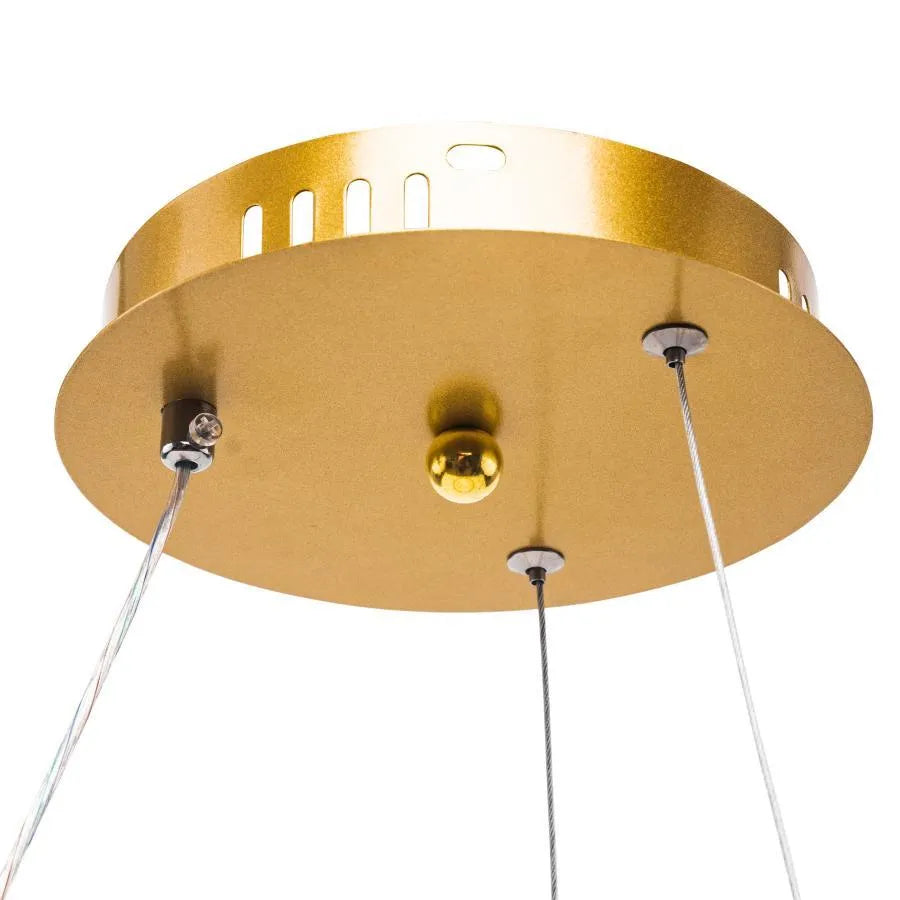 Lustra LED suspendata cu telecomanda AZARIAH 38W, 1 Cerc, lumina Rece/Calda/Neutra, Dimabila, Auriu Lucios, Inaltime Reglabila