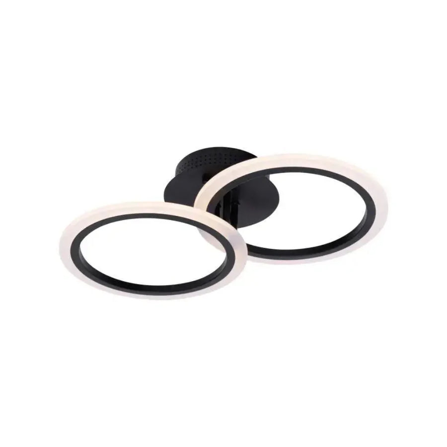 Lustra LED cu telecomanda BETTY 27W, 2 Cercuri, lumina Rece/Calda/Neutra, Dimabila, Negru