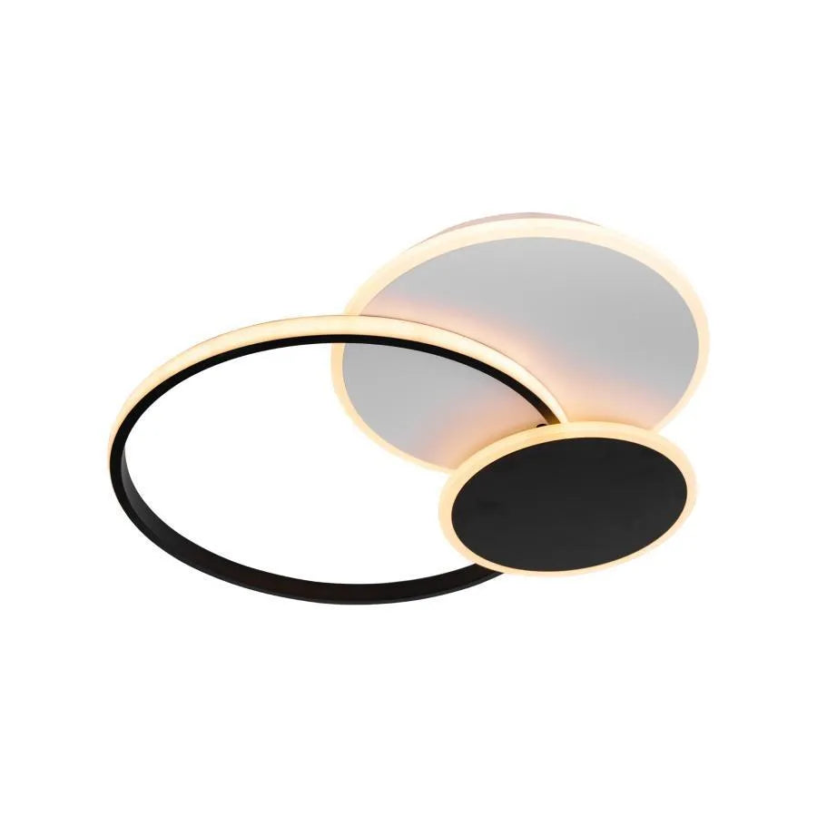 Lustra LED cu telecomanda KILLIAN 46W, 3 Cercuri, lumina Rece/Calda/Neutra, Dimabila, Negru