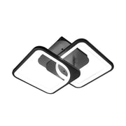 Lustra LED cu telecomanda ZOE 27W, 2 Patrate,  lumina Rece/Calda/Neutra, Dimabila, Negru