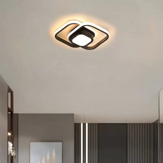 Lustra LED DUOFORM, 21W, 3 Patrate, lumina Rece/Calda/Neutra, Negru
