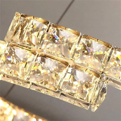 Lustra LED suspendata cu telecomanda si cristal MIA Yonca, 34W, 1 Cerc, lumina Rece/Calda/Neutra, Dimabila, Crom Lucios