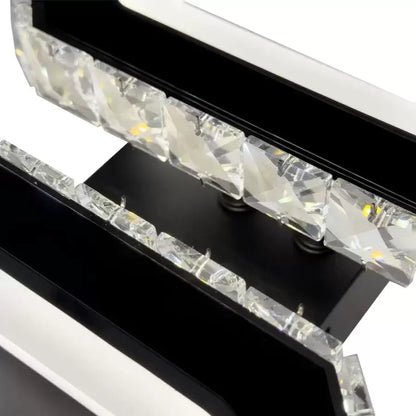 Lustra LED cristal QUADRIS 41W, 2 Patrate, lumina Rece/Calda/Neutra, Negru