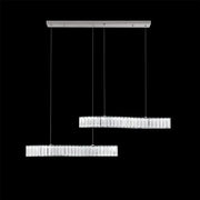 Lustra LED suspendata cu telecomanda si cristal MERVE 24W, lumina Rece/Calda/Neutra, Dimabila, Crom Lucios, Inaltime Reglabila