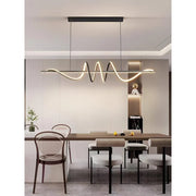 Lustra LED suspendata cu telecomanda RIBBON 64W, Liniara, lumina Rece/Calda/Neutra, Dimabila, Negru, Inaltime Reglabila