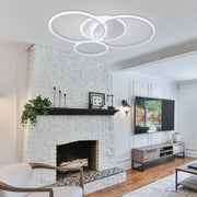 Lustra LED cu telecomanda LUCY 69.7W, 4 Cercuri, lumina Rece/Calda/Neutra, Dimabila, Alb