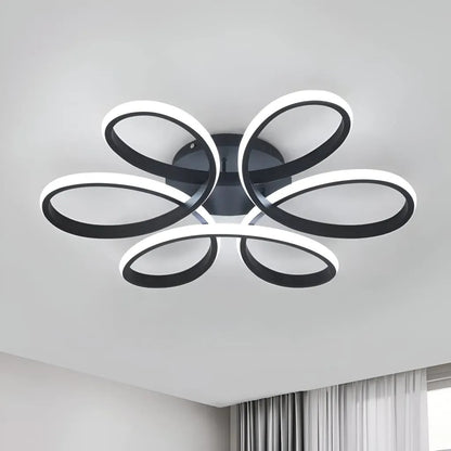 Lustra LED cu telecomanda HELIX 63W, lumina Rece/Calda/Neutra, Dimabila, Negru