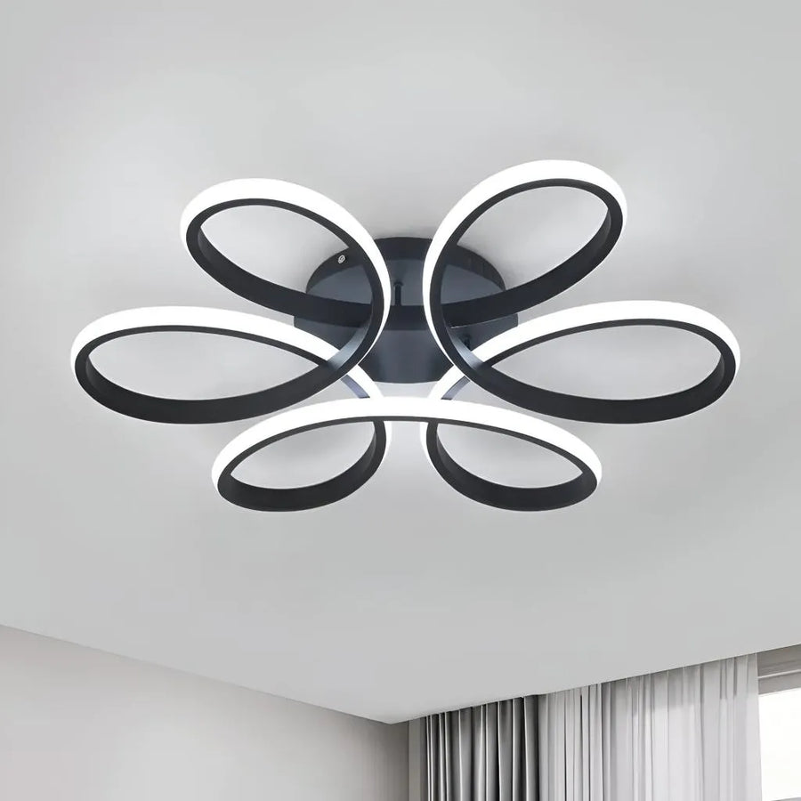Lustra LED cu telecomanda HELIX 63W, lumina Rece/Calda/Neutra, Dimabila, Negru