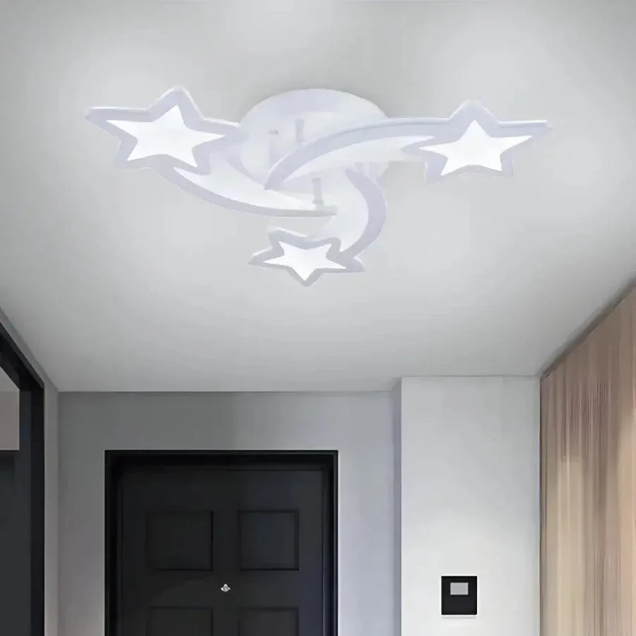 Lustra LED cu telecomanda IPOMOEA 51W, 3 Stele, lumina Rece/Calda/Neutra, Dimabila, Alb