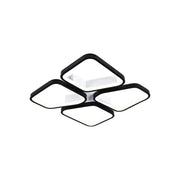 Lustra LED cu telecomanda DAIKI 69W, 4 Patrate, lumina Rece/Calda/Neutra, Dimabila, Negru