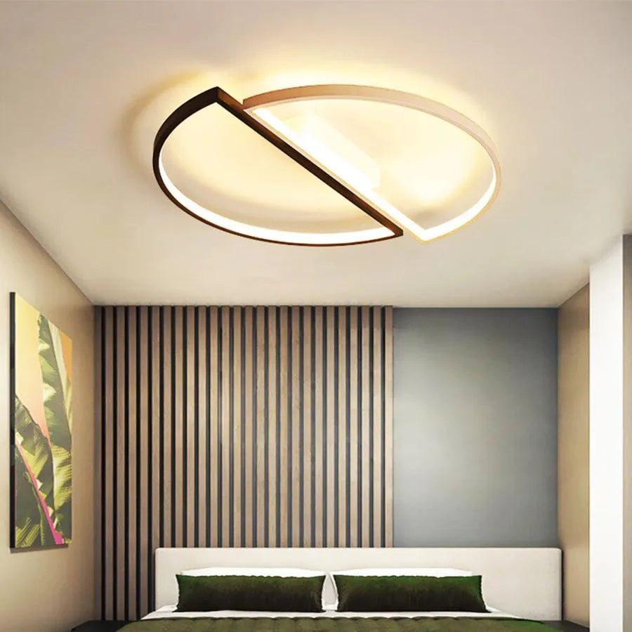 Lustra LED cu telecomanda VECTOR ARCUS 52W, 2 Elemente, lumina Rece/Calda/Neutra, Dimabila, Alb Negru