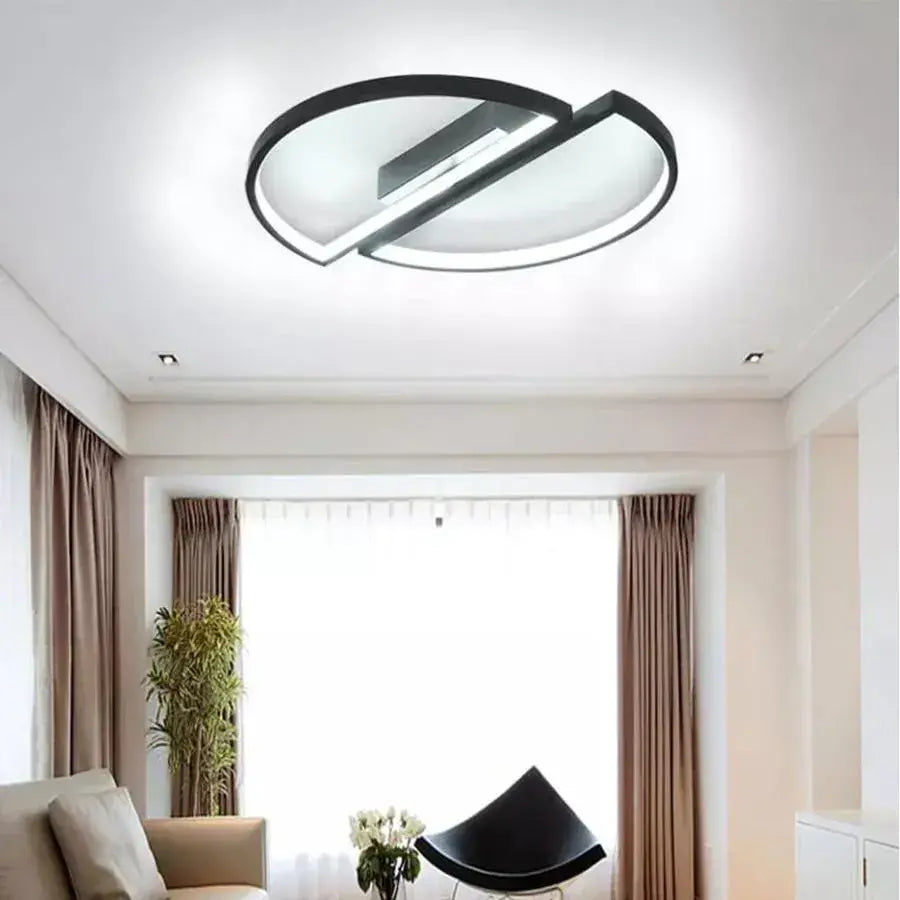 Lustra LED cu telecomanda VECTOR ARCUS 52W, 2 Elemente, lumina Rece/Calda/Neutra, Dimabila, Negru