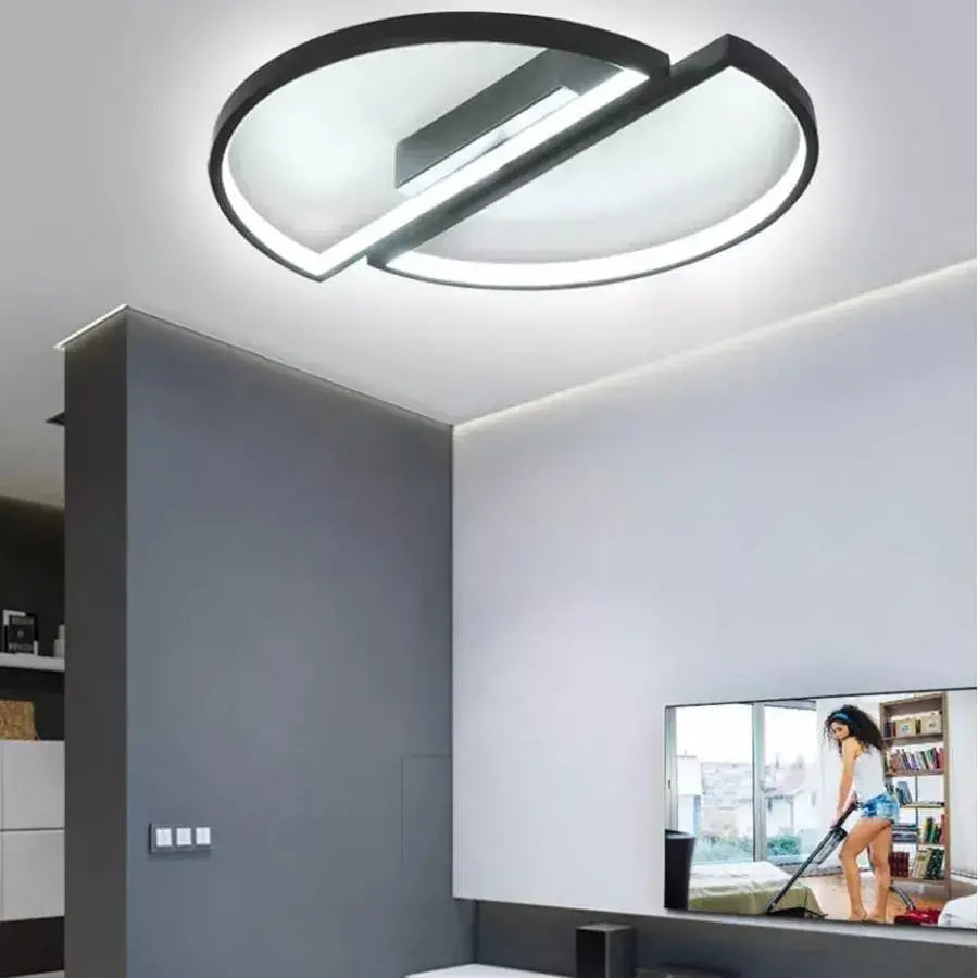 Lustra LED cu telecomanda VECTOR ARCUS 52W, 2 Elemente, lumina Rece/Calda/Neutra, Dimabila, Negru