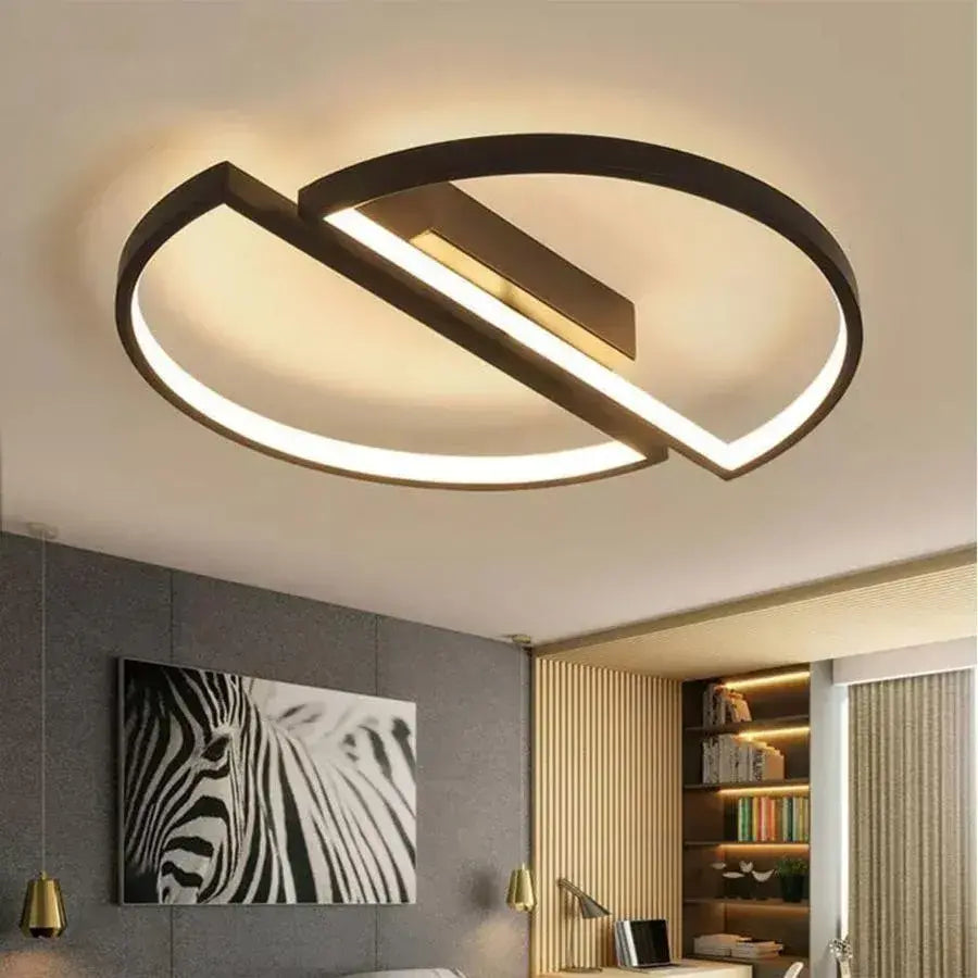 Lustra LED cu telecomanda VECTOR ARCUS 52W, 2 Elemente, lumina Rece/Calda/Neutra, Dimabila, Negru