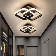 Lustra LED VERTEX Matrix Romburi Suprapuse, Rame Metalice, 24W, 2 Romburi, Lumina Rece/Calda/Neutra 3000K/4000K/6000K, Negru, Metal si Silicon
