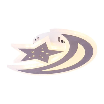 Lustra LED ELLY 36W, Luna si Stea, lumina Rece/Calda/Neutra, Maro