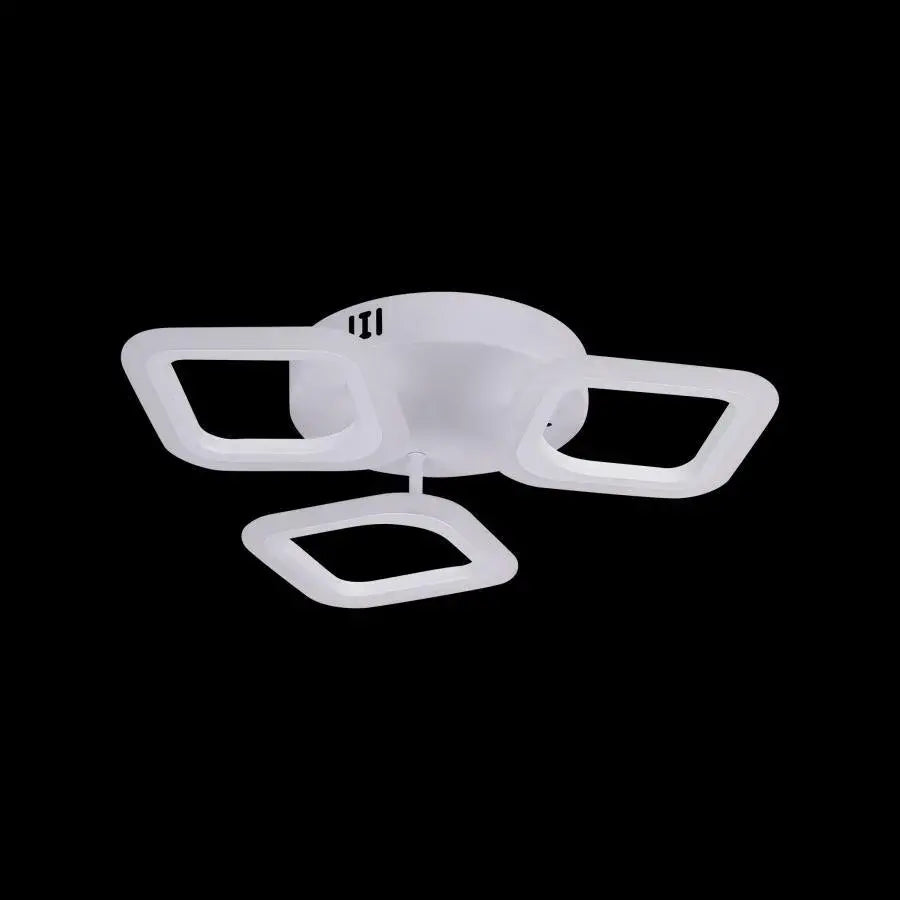 Lustra LED ERIKA 20W, 3 Patrate, Lumina Neutra 4000k, Alb, Metal si Acril