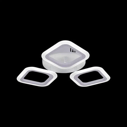 Lustra LED ERIKA 20W, 3 Patrate, Lumina Neutra 4000k, Alb, Metal si Acril