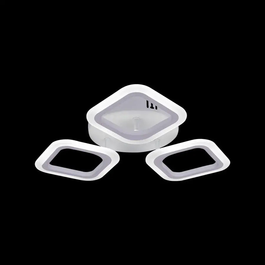 Lustra LED ERIKA 20W, 3 Patrate, Lumina Neutra 4000k, Alb, Metal si Acril