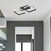 Lustra LED VERTEX 21W, 2 Patrate, Liniara, lumina Rece/Calda/Neutra, Neagra