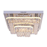 Lustra LED cu telecomanda si cristal ETAN 66W,  lumina Rece/Calda/Neutra, Dimabila, Crom Lucios
