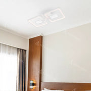 Lustra LED cu telecomanda  FELIX 28W, 2 Patrate, lumina Rece/Calda/Neutra, Dimabila, Alb