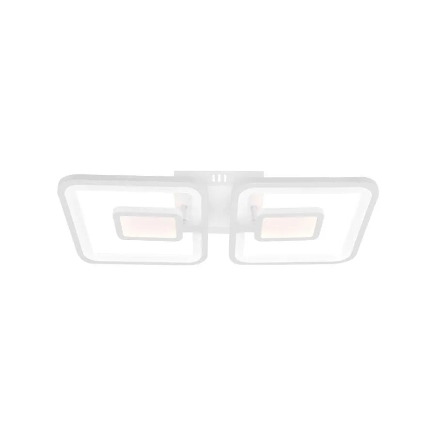 Lustra LED cu telecomanda  FELIX 28W, 2 Patrate, lumina Rece/Calda/Neutra, Dimabila, Alb