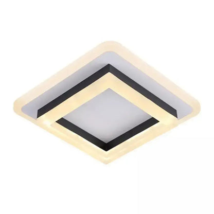 Lustra LED MODERNA 25W, Lungime 20 cm, Patrata, lumina Rece/Calda/Neutra, Negru
