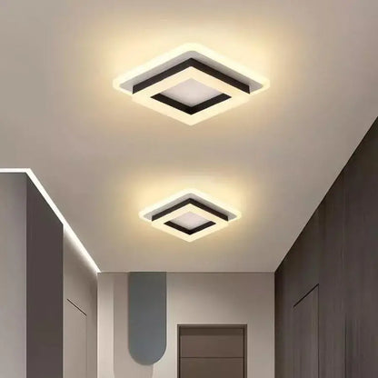 Lustra LED MODERNA 25W, Dimensiuni 19.5x19.5 cm, Patrata, lumina Rece/Calda/Neutra, Negru