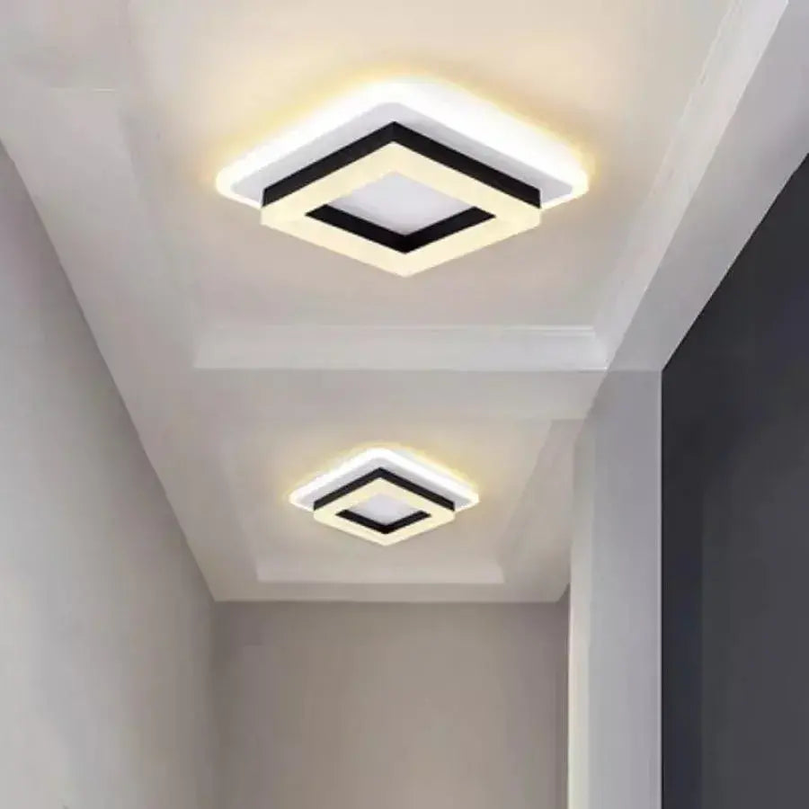Lustra LED MODERNA 25W, Lungime 20 cm, Patrata, lumina Rece/Calda/Neutra, Negru