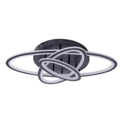Lustra LED cu telecomanda TIANA 78W, 3 Elipse, lumina Rece/Calda/Neutra, Dimabila, Negru