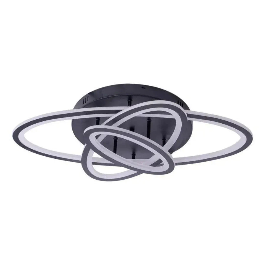 Lustra LED cu telecomanda TIANA 78W, 3 Elipse, lumina Rece/Calda/Neutra, Dimabila, Negru