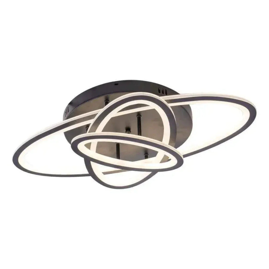 Lustra LED cu telecomanda TIANA 78W, 3 Elipse, lumina Rece/Calda/Neutra, Dimabila, Negru