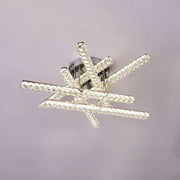 Lustra LED cu telecomanda si cristal GRACIANA 168W, Liniara, lumina Rece/Calda/Neutra, Dimabila, Crom Lucios
