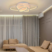 Lustra LED cu telecomanda TIANA 78W, 3 Elipse, lumina Rece/Calda/Neutra, Dimabila, Alb