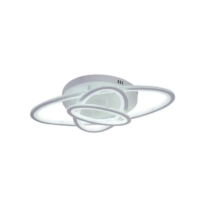 Lustra LED cu telecomanda TIANA 78W, 3 Elipse, lumina Rece/Calda/Neutra, Dimabila, Alb