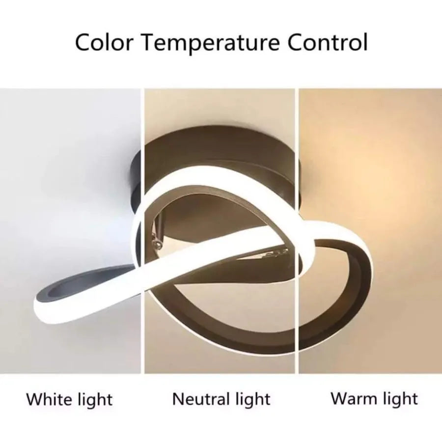 Lustra LED VERTEX Flow 24W, Diametru 25cm, lumina Rece/Calda/Neutra, Negru