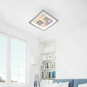 Lustra LED KEREN 33W, Patrata, lumina Rece/Calda/Neutra 3000K/4000K/6000K, Alb, Metal si Acril
