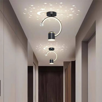 Lustra LED KENYA 34W, lumina Rece/Calda/Neutra, Negru