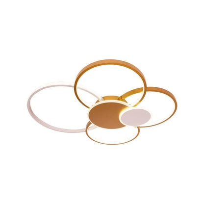 Lustra LED cu telecomanda KILLIAN 74W, 6 Cercuri, lumina Rece/Calda/Neutra, Dimabila, Auriu Alb