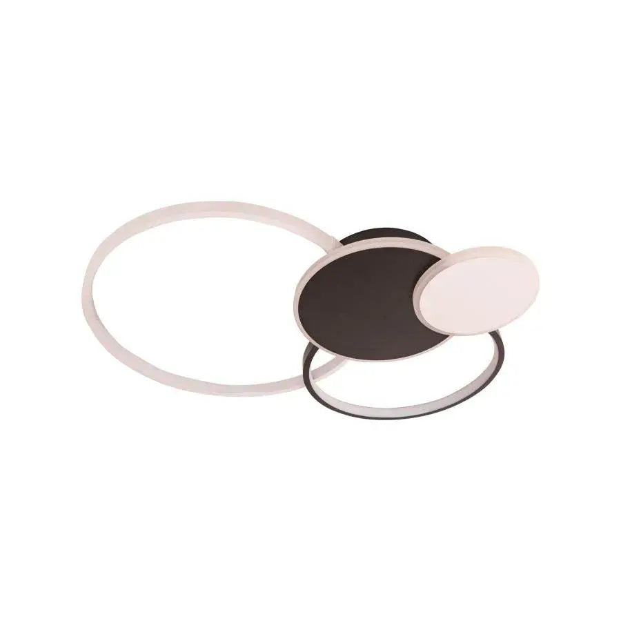 Lustra LED cu telecomanda KILLIAN 80W, 4 Cercuri, lumina Rece/Calda/Neutra, Dimabila, Negru Alb