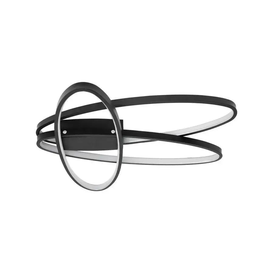 Lustra LED cu telecomanda ORBITA 74W, 3 Elemente, Ovala, lumina Rece/Calda/Neutra, Dimabila, Negru